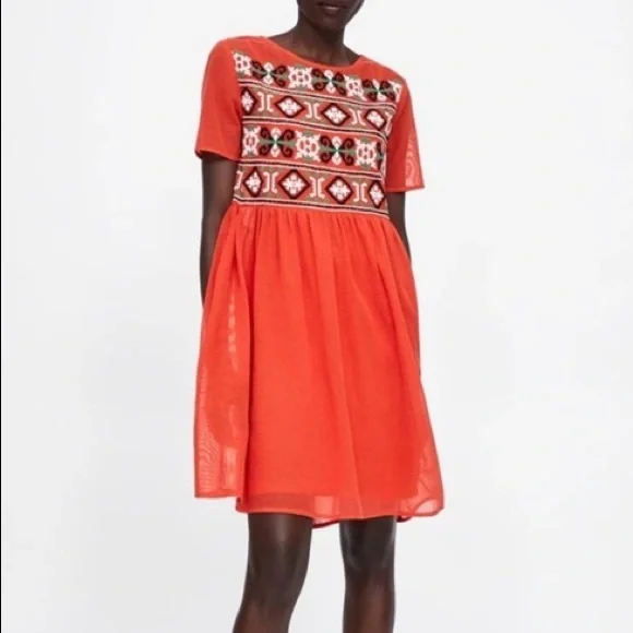 Zara | Dresses | Nwt Zara Orange Embroidered Mesh Dress L | Poshmark Zara | Dresses | Nwt Zara Orange Embroidered Mesh Dress L | Poshmark